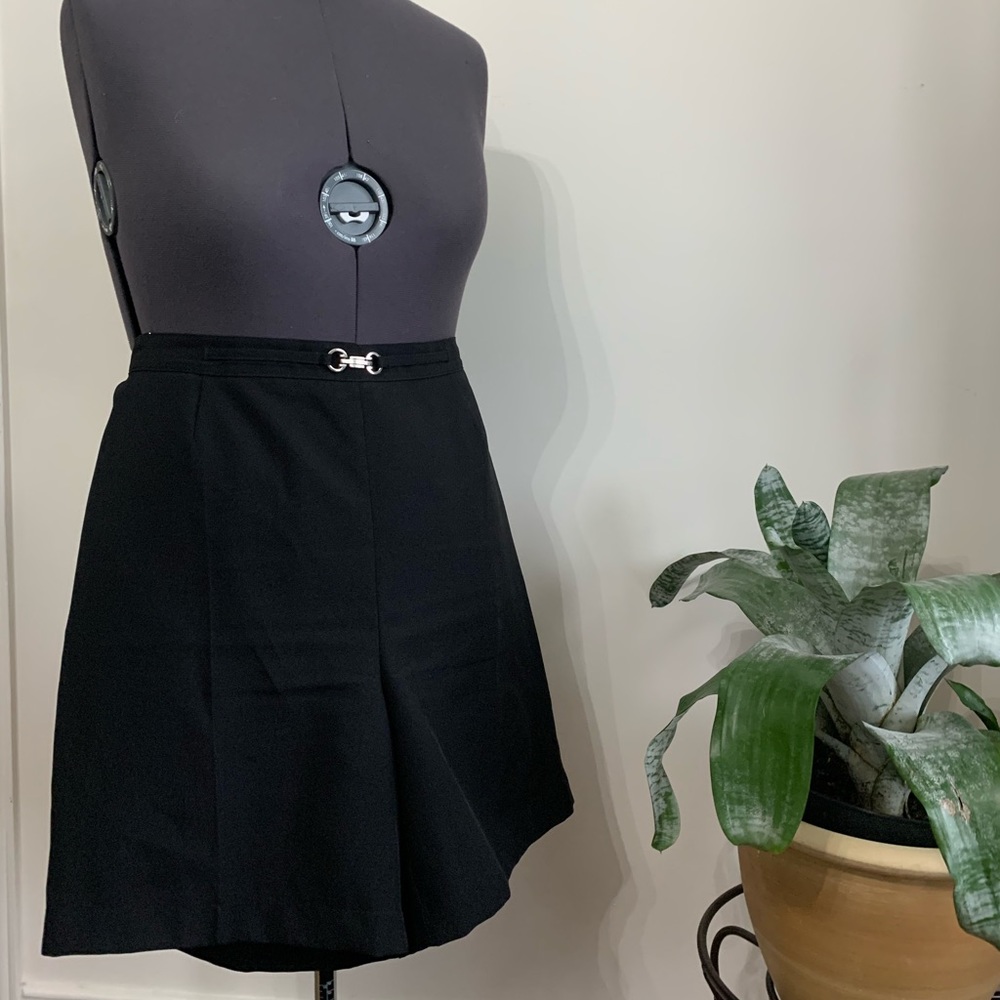 Black poly dress shorts with buckle detail sizeXL